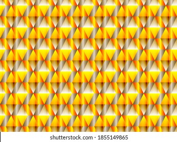 Poly art grid geometric seamless vector background. Hypnotic polygons triangles and rhombus geometric design. Chic seamless pattern with gold poly gradient elements. Fabric pattern design.