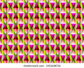 Poly art grid geometric seamless vector background. Hypnotic polygons triangles and rhombus geometric design. Chic seamless pattern with gold poly gradient elements. Cool pattern design.