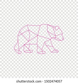 poly bear. Vector graphics. Linear image.