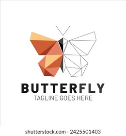 Poly-Schmetterling-Logo oder Post-Design