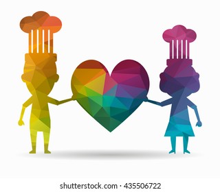 poly icon love chef