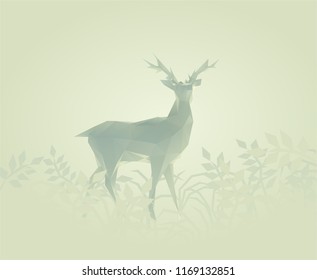 Poly Light Deer Vector 3D Rendering