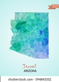 Poly map of Arizona state  isolated on background. Vector version.