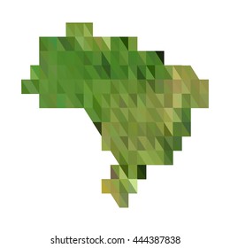 Poly map of Brazil on a white background