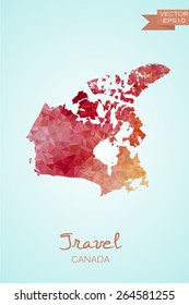 Poly map of Canada isolated on background. Vector version.