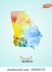Poly map of Georgia  state isolated on background. Vector version.