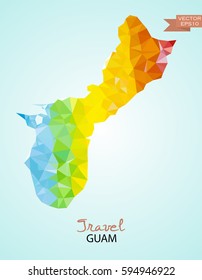 Poly map of  Guam state isolated on background. Vector version.