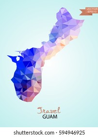 Poly map of  Guam state isolated on background. Vector version.