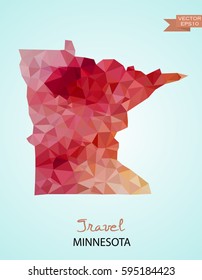 Poly map of Minnesota state isolated on background. Vector version.