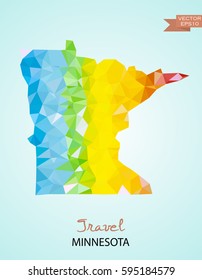 Poly map of Minnesota state isolated on background. Vector version.