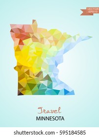 Poly map of Minnesota state isolated on background. Vector version.