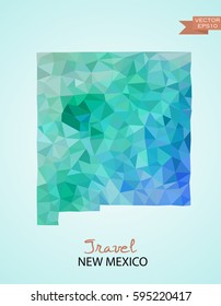 Poly map of New Mexico state isolated on background. Vector version.
