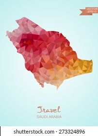 Poly map of Saudi Arabia isolated. Vector version