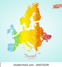Poly map of Spain isolated on background. Vector version.