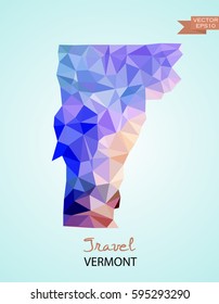 Poly map of Vermont state isolated on background. Vector version.