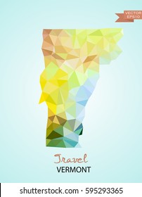 Poly map of Vermont state isolated on background. Vector version.