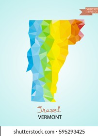 Poly map of Vermont state isolated on background. Vector version.