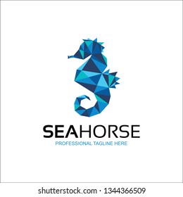 Poly Seahorse Logo