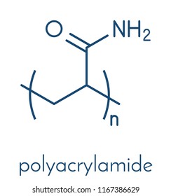 Polyacrylamide (PAM) polymer, chemical structure. Skeletal formula.
