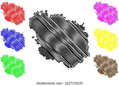 Polyaigos island (Hellenic Republic, Greece, Cyclades Archipelago) map vector illustration, scribble sketch Polyaigos map