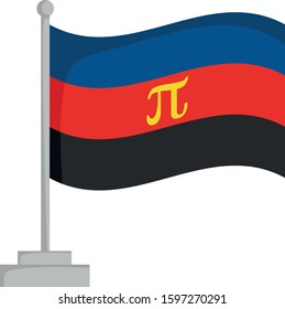 Polyamorous pride flag isolated on white background Vector Illustration