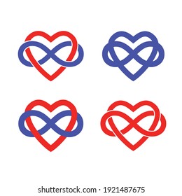 Polyamory Concept Sign Banner. Vector Infinity Heart Shape