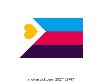 Polyamory flag icon. LGBT Pride Month illustration LGBTQ community concept. Isolated Polyamory flag for International LGBT Pride Day. International Day Against Homophobia Transphobia and Biphobia.