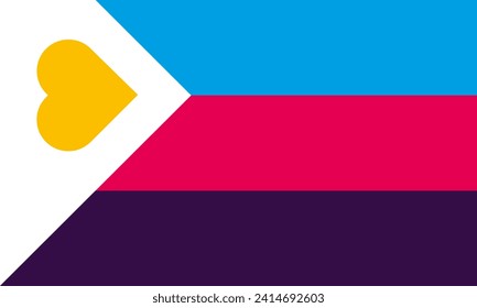 Polyamory heart pride flag, The flag created for popularizing and support the LGBT,  the capability or desire to be in a relationship with more than one individual at once