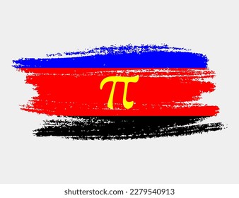 Bandera del Orgullo Político pintada con pincel sobre fondo blanco. Concepto de derechos LGBT. Afiche de los modernos desfiles del orgullo. Ilustración del vector