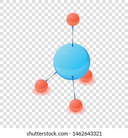 Polyatomic molecule icon. Isometric illustration of polyatomic molecule vector icon for web