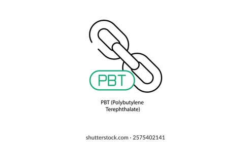 Polybutylene Terephthalate Material Identification Symbol - Vector Illustration