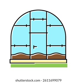 polycarbonate greenhouse color icon vector. polycarbonate greenhouse sign. isolated symbol illustration