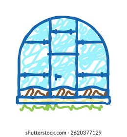 polycarbonate greenhouse doodle icon sketch vector. polycarbonate greenhouse sign. isolated symbol illustration
