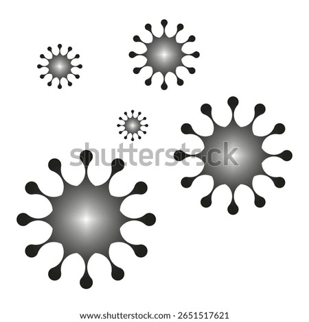 Polychromatic viral iconography. Gradational pathogenic consortium. Microscopic microbe Vector. Sterile alabaster background.