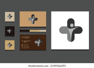 polyklinischer Logo-Vektorgrafik mit Kreuz
