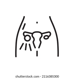 Polycystic Ovary Syndrome Color Line Icon. Isolated Vector Element. Outline Pictogram For Web Page, Mobile App, Promo