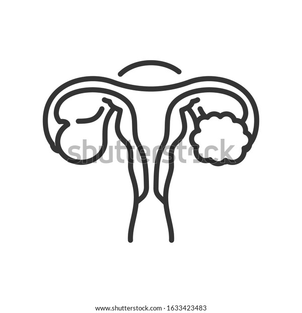 Polycystic Ovary Syndrome Line Black Icon Stock Vector (Royalty Free ...