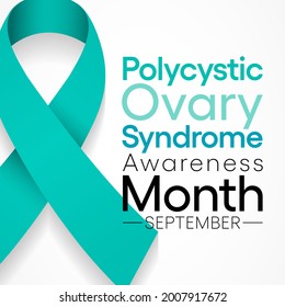 Polycystic Ovary Syndrome (PCOS) Awareness Month Is Observed Every Year In September, It Is A Common Condition That Affects How A Woman's Ovaries Work. Vector Illustration