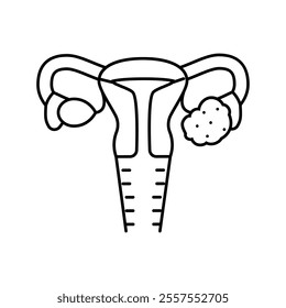 polycystic ovary syndrome woman disease line icon vector. polycystic ovary syndrome woman disease sign. isolated contour symbol black illustration