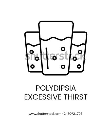 Polydipsia Excessive thirst, symptom in diabetes vector line icon with editable stroke