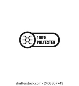 polyester fabric label or polyester sign vector isolated. Best polyester fabric sign for product packaging design, element design, and more about polyester fabric.