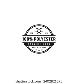 polyester fabric logo or polyester fabric label vector isolated. Best polyester fabric logo for product packaging, element design, and more about polyester fabric.