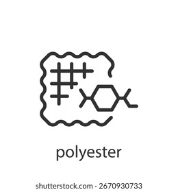 Polyester, linear icon. Synthetic fabric. Line with editable stroke.