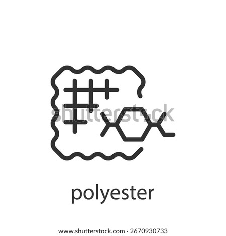 Polyester, linear icon. Synthetic fabric. Line with editable stroke.