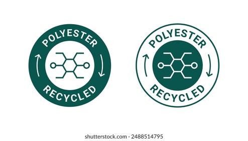 Polyester recycled labels vector images