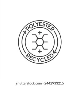 polyester recycled symbol, vector art.