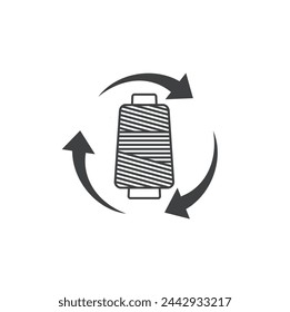 polyester recycled symbol, vector art.