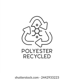 polyester recycled symbol, vector art.
