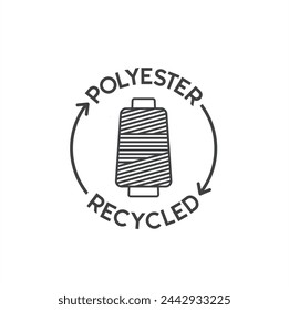 polyester recycled symbol, vector art.