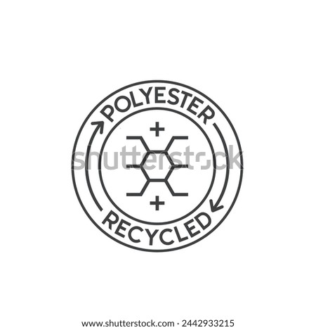 polyester recycled symbol, vector art.